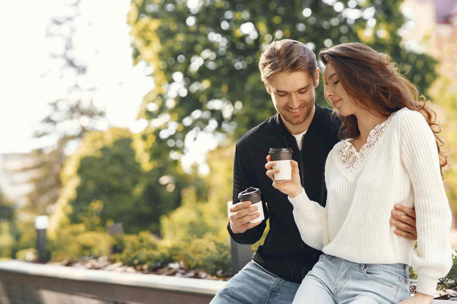 Beautiful couple spend time in a spring park as Dating Rules, Modern Etiquette