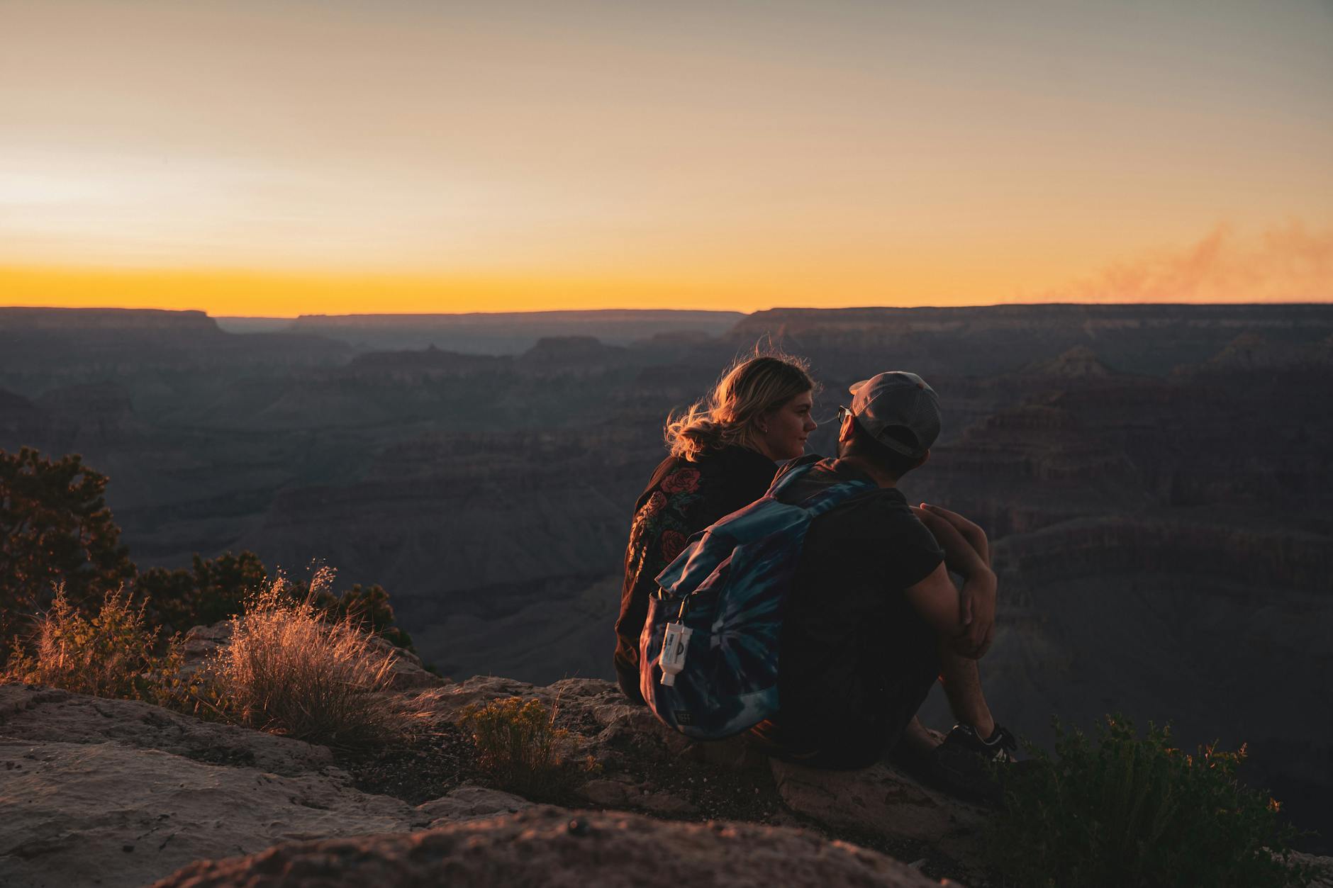 Couple hiking a desert trail near Scottsdale